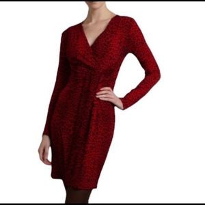 MICHAEL Michael Kors red animal print faux wrap dress